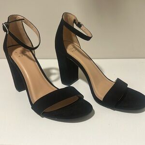 Black heels matte soft feel